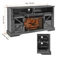thumbnail image 2 of 60-Inch TV Stand, Modern Electric Fireplace Entertainment Center with Door Sensor and Remote Control, Double Safety Protection Device & Realistic Flame, Fits Tvs up to 70" (Dark Oak), 2 of 9