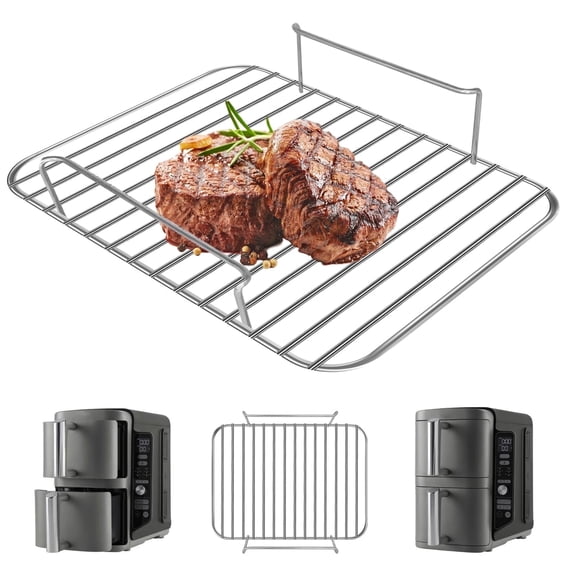GCQ Air Fryer Replacement Parts for Ninja SL401 SL451 DoubleStack XL 2 Basket air Fryer, 8.5''×7.2'' Air Fryer Wire Rack Accessories Grill Racks