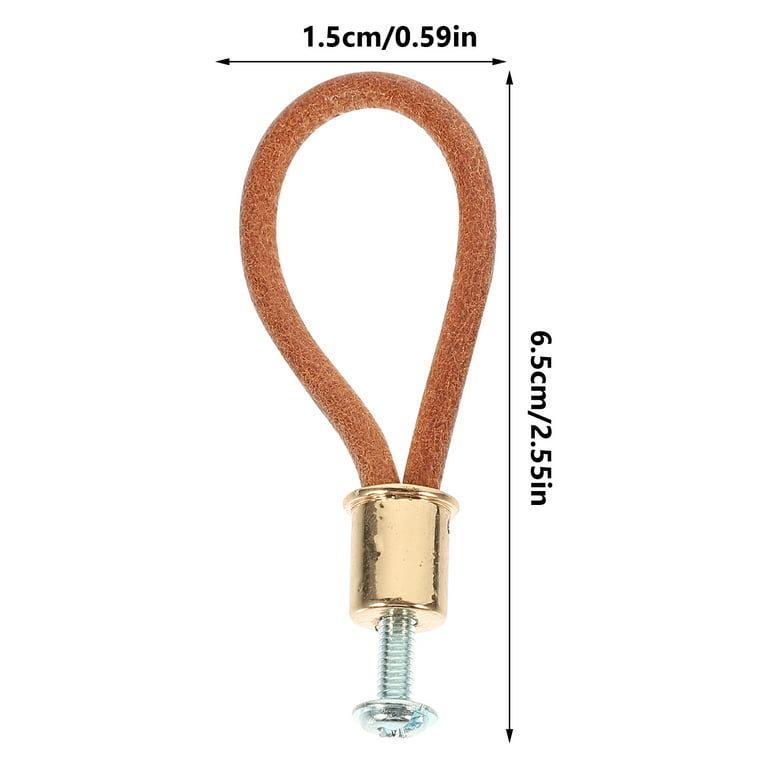 Leather Rope Handle Attic Pull Down Cord Simple Farmhouse Door Knob Door Pull, Size: 6.5x1.5cm