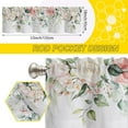 thumbnail image 4 of Valance Curtains for Windows,Pink White Rose Flowers Semi Sheer Curtain Valance,Watercolor Floral Green Leaves Window Valance Curtains,Rod Pocket Window Treatment for Kitchen Living Room 54"x18", 4 of 6