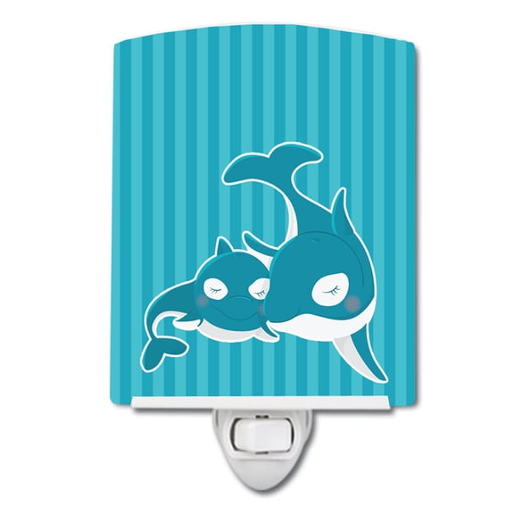 Caroline's Treasures BB8592CNL Dolphins Ceramic Night Light, 6x4x3", multicolor