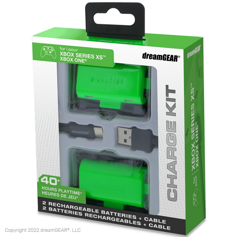 dreamGEAR Charge Kit 2x Rechargeable Battery Packs Charge Cable for Xbox Series X S Xbox One