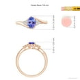 thumbnail image 4 of ANGARA Natural Oval Tanzanite Bypass Ring with Trio Diamond Accents in 14K Rose Gold for Women (Size-7x5mm) | December Birthstone, Anniversary, Jewelry Gift for Women | Natural Tanzanite Ring, 4 of 8