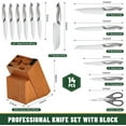 thumbnail image 2 of Knife Set, 14-Piece Kitchen Knife Set with Block, German Stainless Steel Knives with Built-in Knife Sharpener, Anti-Slip Curved Handle Sharp Knives Set for Kitchen, Dishwasher Safe, 2 of 8