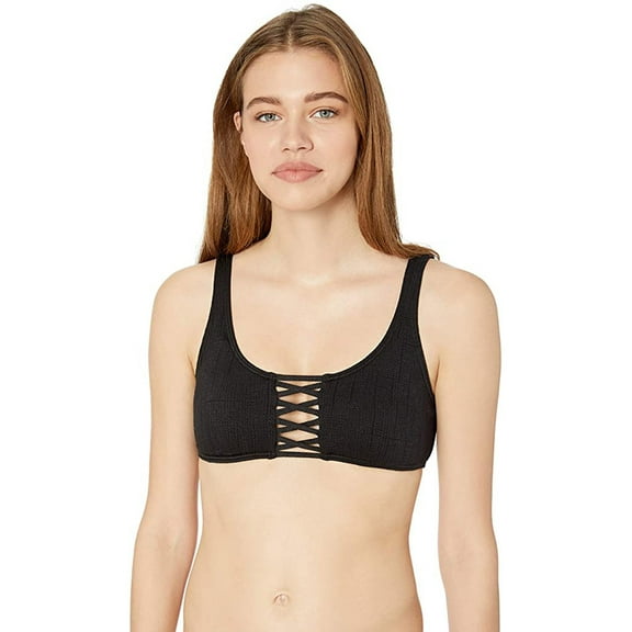 Billabong Women's Sweet Sands Tank Bikini Top, Black Pebble, Large