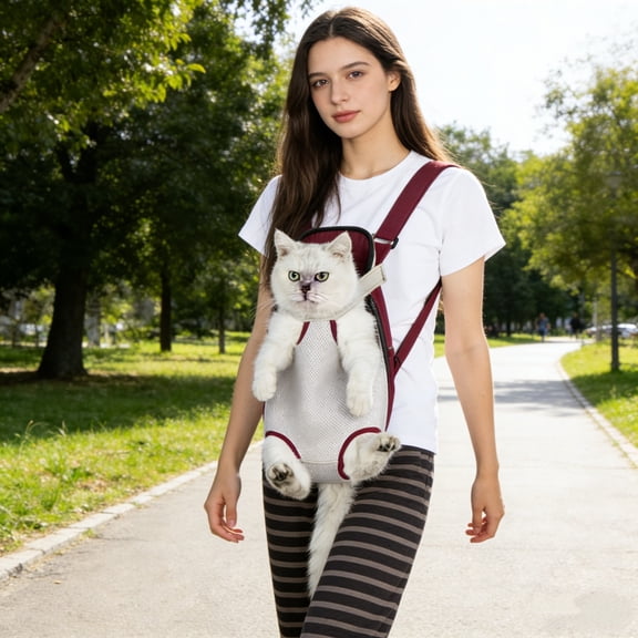 FeiFu Pet Carrier Backpack,Adjustable Pet Cats Dog Carrier Backpack Travel Bag,Legs Out,Dog Carrier for Hiking Camping Travel,Sling Bag for Small Medium Dog Cats