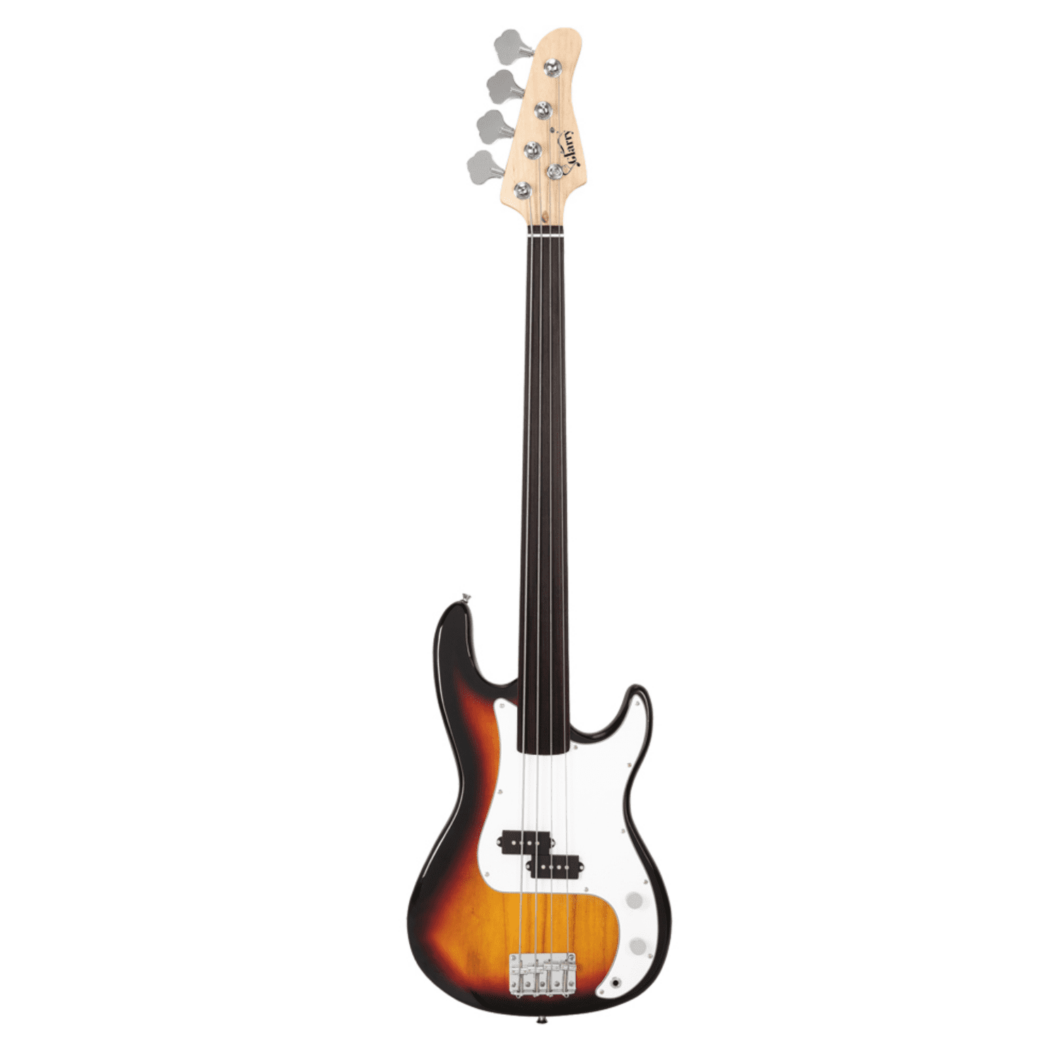 Hassch 4 String Electric Bass Guitar with Bag and Strap, Full Size Bass Kit with Plectrum, Amp Wire and Spanner Tool for Beginners, Sunset Color