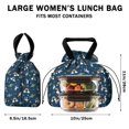 thumbnail image 5 of Astronaut and Rocket Blue Pattern Drawstring Insulated Lunch Bag for Women, Stain-Resistant Large Lunch Tote with Multi-Pockets for Work Office, 5 of 6