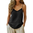 thumbnail image 3 of Aboser Womens Cotton Linen Camisole Tops Summer Casual Spaghetti Strap Basic Tees Comfy V Neck Tank Top Thin Sleeveless Cami Shirts, 3 of 9
