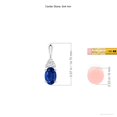 thumbnail image 3 of ANGARA Natural Sapphire Solitaire Pendant with Trio Diamond in 925 Sterling Silver for Women (Size-6x4mm) | September Birthstone, Anniversary, Jewelry Gift for Women | Natural Blue Sapphire Necklace, 3 of 8
