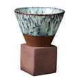 thumbnail image 3 of Ceramic Coffee Mug, Rough Ceramic Tea Cup Without Handles, Creative Retro Ceramic Tea Cup for Office Hotel Restaurant Cappuccino Green, 3 of 8