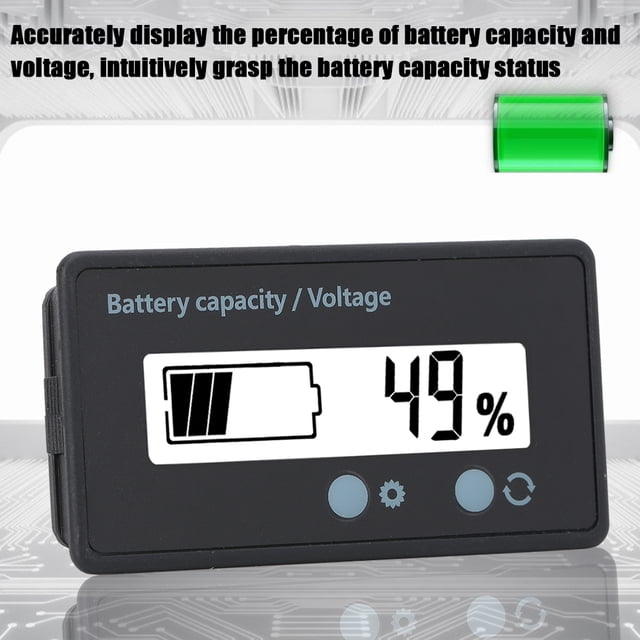 Moniteur de Capacité de Batterie Affichage LCD Réglage Simple Indicateur Étanche 12 84V