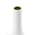 thumbnail image 5 of A&B Home Open Center Rectangular Ceramic Vase - White, Gold Finish Contemporary Style Dimensions: 11.6" L x 3" W x 13.2" H, 5 of 6