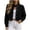*Black, variant on Women's Stand Collar Button Down Cropped Denim Jacket,Loose Long Sleeve Short Jean Coat Black,Women's Plus L