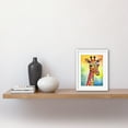 thumbnail image 2 of Giraffe With Multicolour Pattern Folk Art Watercolour Painting Artwork Framed Print Wall Art 9X7 Inch, 2 of 5