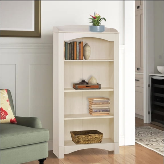 Saint Birch Hawksbury Wood Off-White Bookcase
