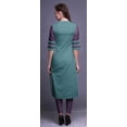thumbnail image 4 of Bimba Rayon Slub Straight Kurti 3/4 Sleeve Printed Tunic Top Summer Clothing, 4 of 6