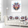 thumbnail image 3 of Designart Colorful Tiger in Glasses - Animal Throw Pillow - 16x16, 3 of 5