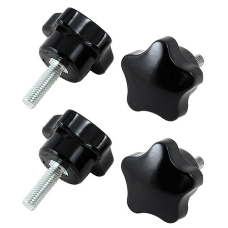 

30 mm Star Head Dia M6 x 20 mm Male Thread Screw on Type Star Knob 4 Pcs