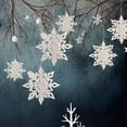 thumbnail image 2 of Adornos navideños de papel 3D con forma de copo de nieve, cadena de seis piezas, colgante para tienda, colgante de copo de nieve, 2 of 5
