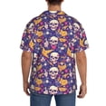 thumbnail image 3 of Sikiie rock Skull record Men's Wrinkle Free Untucked Cuban Shirt Business Casual Button Down Shirts Short Sleeve ShirtMedium, 3 of 5