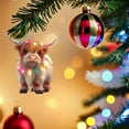 thumbnail image 4 of Highland Cow Christmas Ornaments – Cute Animal-Shaped Acrylic Hanging Decorations for Tree, Car, Wall or Home – 2D Printed Holiday Decor Gift for Kids, Family & Friends, 4 of 4