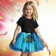 thumbnail image 2 of Glisme Girls Outfit Toddler Children Short Sleeve Solid Color T Shirt Tops Dancing Tutu Skirts Suit Relax Matching Set Size 5-6 Years Black, 2 of 6