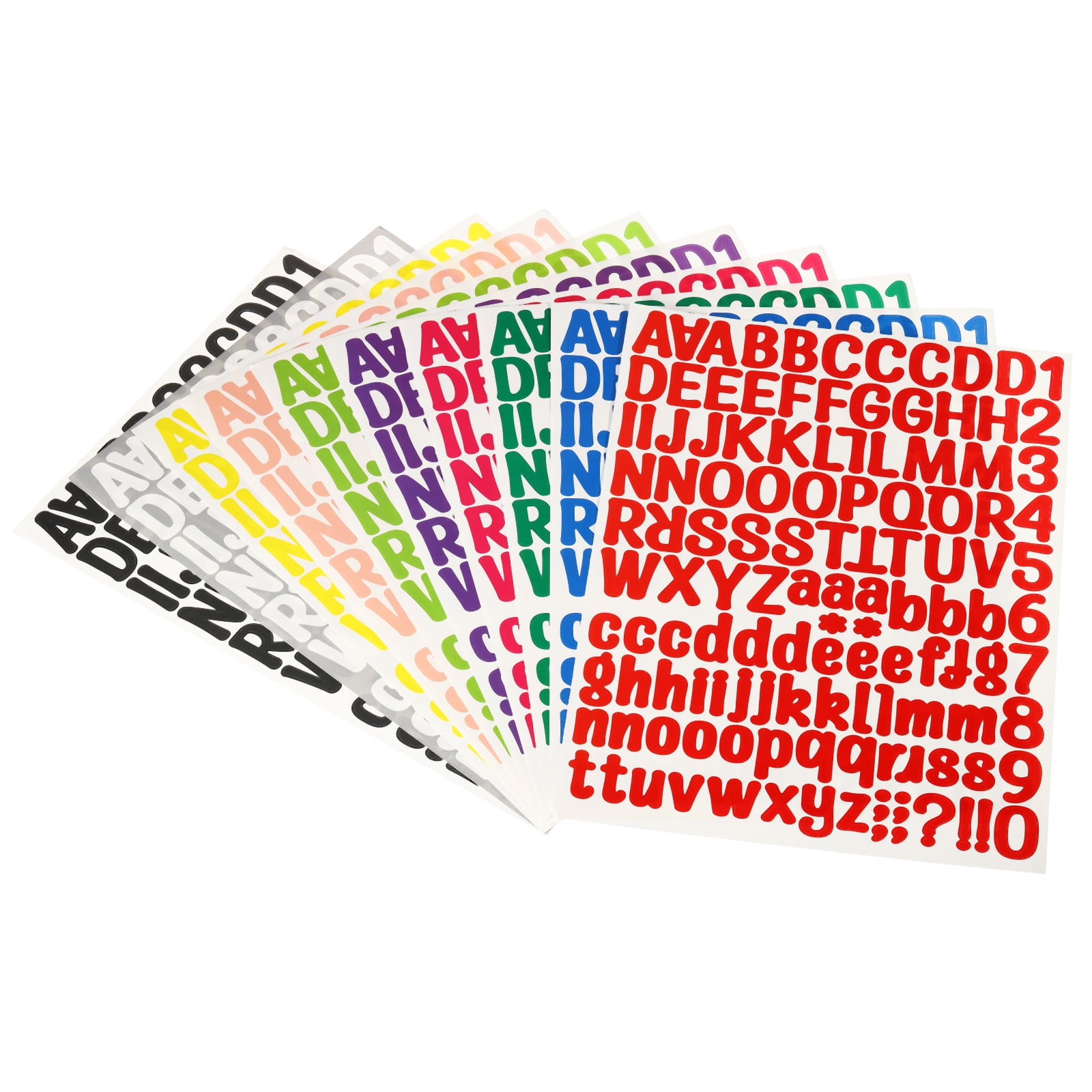 Uxcell Vinyl Self Adhesive Letter Number Sticker Decal Kit, 10 Colors