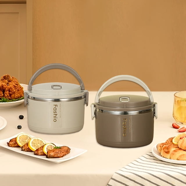 Fiambrera de Acero Inoxidable Xihbxyly Dia Del Primer Ministro con Aislamiento Cubo aislante Cuenco de Sopa con Tapa Doble
