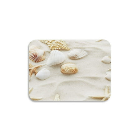 

Dish Drying Mat Diatomite Kitchen Mats Counter Absorbent Dish Pad Drainer Rack Seashells and Starfish on The Sand