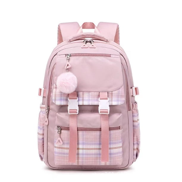 Guardurnaity Mochila escolar de tela, estilo mochila Demon. Capacidad, impermeable. Ideal para la escuela, viajes y camping. Mochilas Rosa