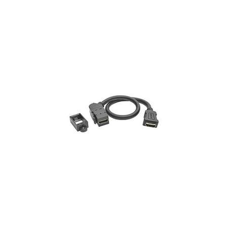 UPC: 0037332195746 | TRIPP LITE P164-001-KPA-BK HDMI Coupler Keystone Panel Mount All-in-One Angled F/F Black 1
