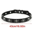 thumbnail image 3 of Adjustable Skull Charm Leather Choker PU Collar Lightweight Punk Necklace For Women Men Casual Outfits, 3 of 8