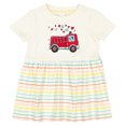 thumbnail image 3 of Inktastic Valentine Fire Truck with Cute Dalmatian and Hearts Girls Baby Dress, 3 of 5