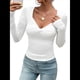thumbnail image 2 of Camisas de Larga para Mujer, Moda de Otoño, Cuello Corazón, Blusas Básicas con Frontal, Blusas Entalladas Y2K M, 2 of 9