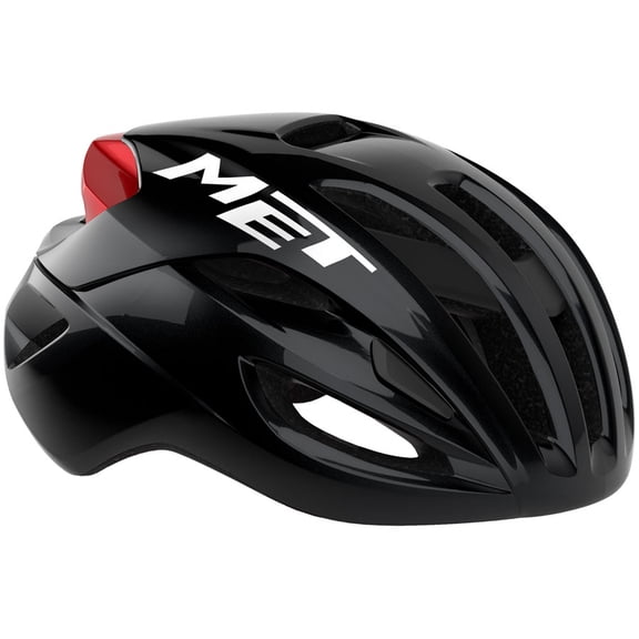 MET Rivale Helmet - Black/Red Glossy, Medium