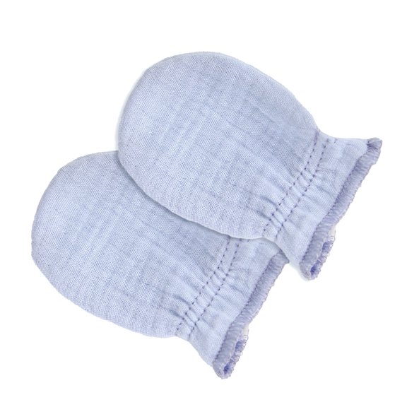 Breathable Cotton Infant Hand Protectors Scratch Resistant Mittens Machine Washable Gloves Pair for 0 to 24 Month Baby