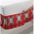 thumbnail image 2 of Red Mandala Bed Skirt, Design Pattern Doodles Mandala Style Flowers, Elastic Bedskirt Dust Ruffle Wrap Around for Bedding Decor, 4 Sizes, Scarlet White and Black, by Ambesonne, 2 of 2