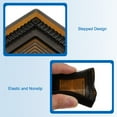 thumbnail image 3 of Uxcell 4 Pcs Copas de Caucho Cuadradas para Muebles, Protectores de Piso Cuadrados Transparentes para Pisos Ajuste 1.4 - 2.2 pulgadas, 3 of 5