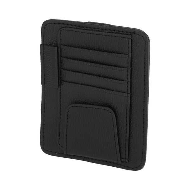 Organizador de visera de sol para automóvil Unique Bargains / Bolsa de almacenamiento con soporte para gafas de sol y ranura para tarjetas / 1 Pc Negro