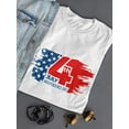 thumbnail image 3 of Day Of Independence Shaped T-Shirt Women -Image by Shutterstock, Female x-Large, 3 of 4