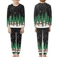 thumbnail image 2 of Renewold Christmas Pajamas Family Sets 2 Pieces Xmas Trees Snowman Pajamas Set for Home Life Breathable Long Sleeve Pullover Sleepwear for 3-4Y Teen Girls Boys, 2 of 5