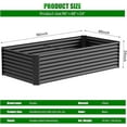 thumbnail image 2 of Raised Garden Bed ××ft Large Outdoor Metal Planter Box Gal Soil Capacity Galvanized Raised Garden Bed Kit for Flower Plants Fruits Vegetable Herbs, 2 of 8