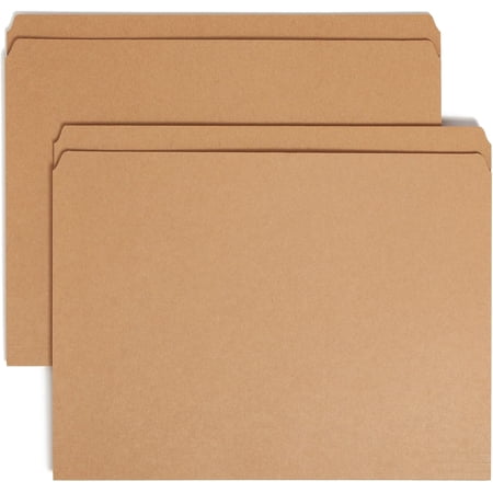 Smead File Folder, Reinforced Straight-Cut Tab, Letter Size, Kraft, 100 Per Box (10710)
