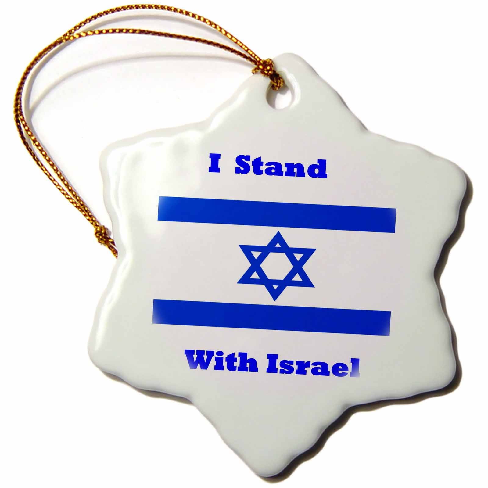 3dRose Print of Israeli Flag With I Stand With Israel Snowflake