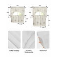 thumbnail image 6 of Dandelion Retro Leaves Kitchen Curtains Swag Valance and Tier Curtains Set 24 Inch Length, Farmhouse Botanical Watercolor Rod Pocket Drape Panels Pair Swag Curtain for Bathroom/Cafe/Window, 6 of 6