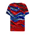 thumbnail image 5 of Red White and Blue Blouse for Women American Flag Shirts for Women Red White and Blue Womens Shirts Memorial Day Shirts Ladies Independence Day Printed Button V-Neck Top Shirt, 5 of 5