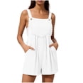 thumbnail image 3 of Women's Solid Color Sleeveless Jumpsuit Romper Mid Rise Relaxed Fit with Functional Pockets Perfect for Casual Outings Summer Vacations or Daily Wear Versatile JASKFLY White S, 3 of 8