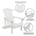 thumbnail image 3 of BizChair 5 Piece White Poly Resin Wood Adirondack Chair Set with Fire Pit - Star and Moon Fire Pit with Mesh Cover, 3 of 11
