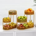 thumbnail image 4 of Leatfisat 3 Tier Metal Fruit Basket Wire Mesh Kitchen Countertop Storage Rack For Veggies Snacks, 4 of 5